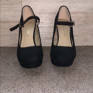Black Suede Platform Heels
